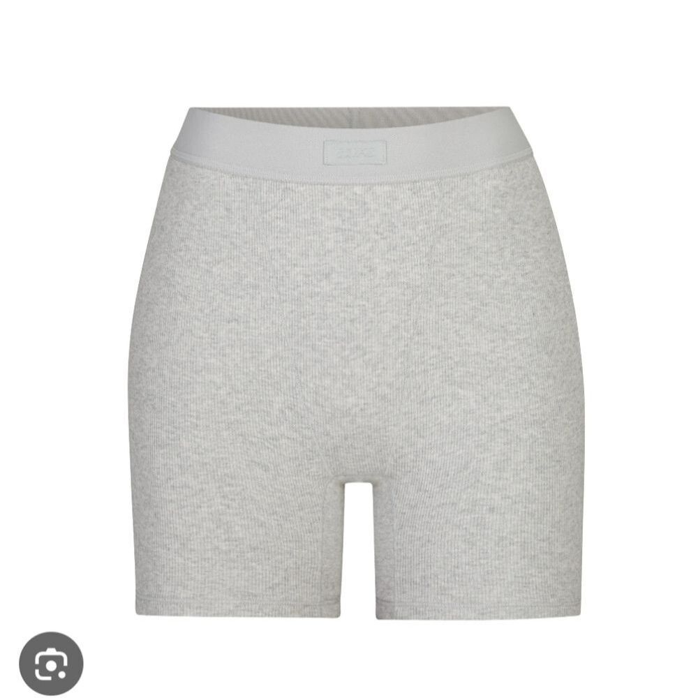 Skims Cotton Rib Boxers Heather Gray Grey Ribbed Boxer Briefs XS